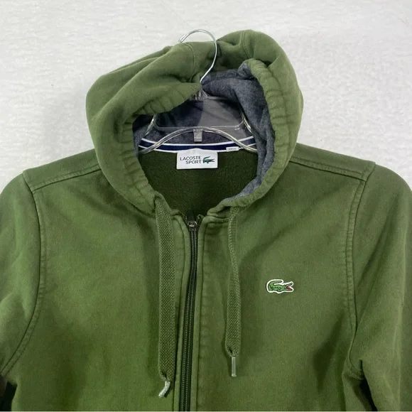 Lacoste Sport Green Full Zip Hoodie Size S - Picture 3 of 7